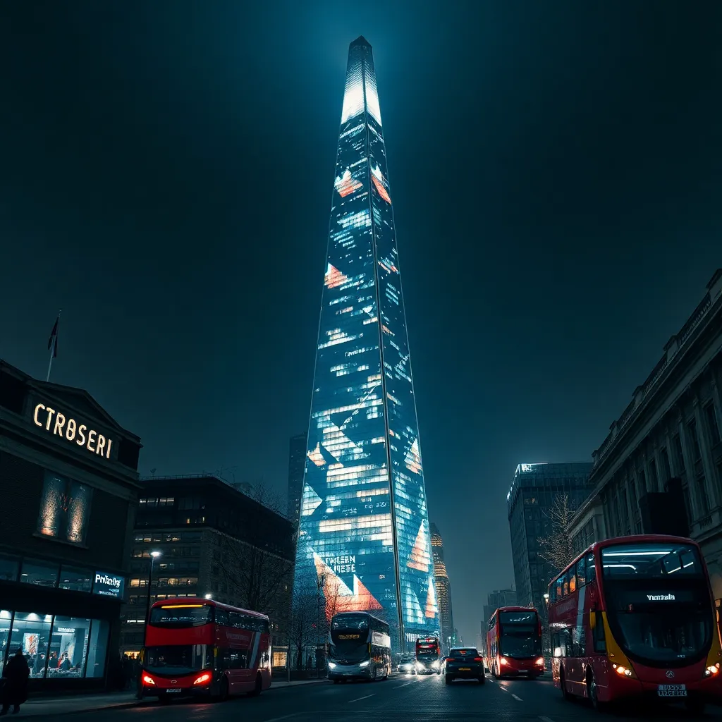 Employee's Abstract Art Illuminates The Shard for Christmas 2025