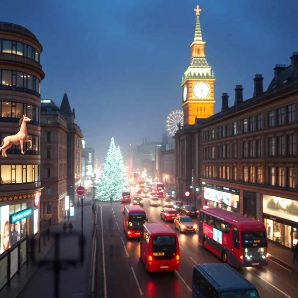 London's Christmas Glow: An Aerial Spectacle
