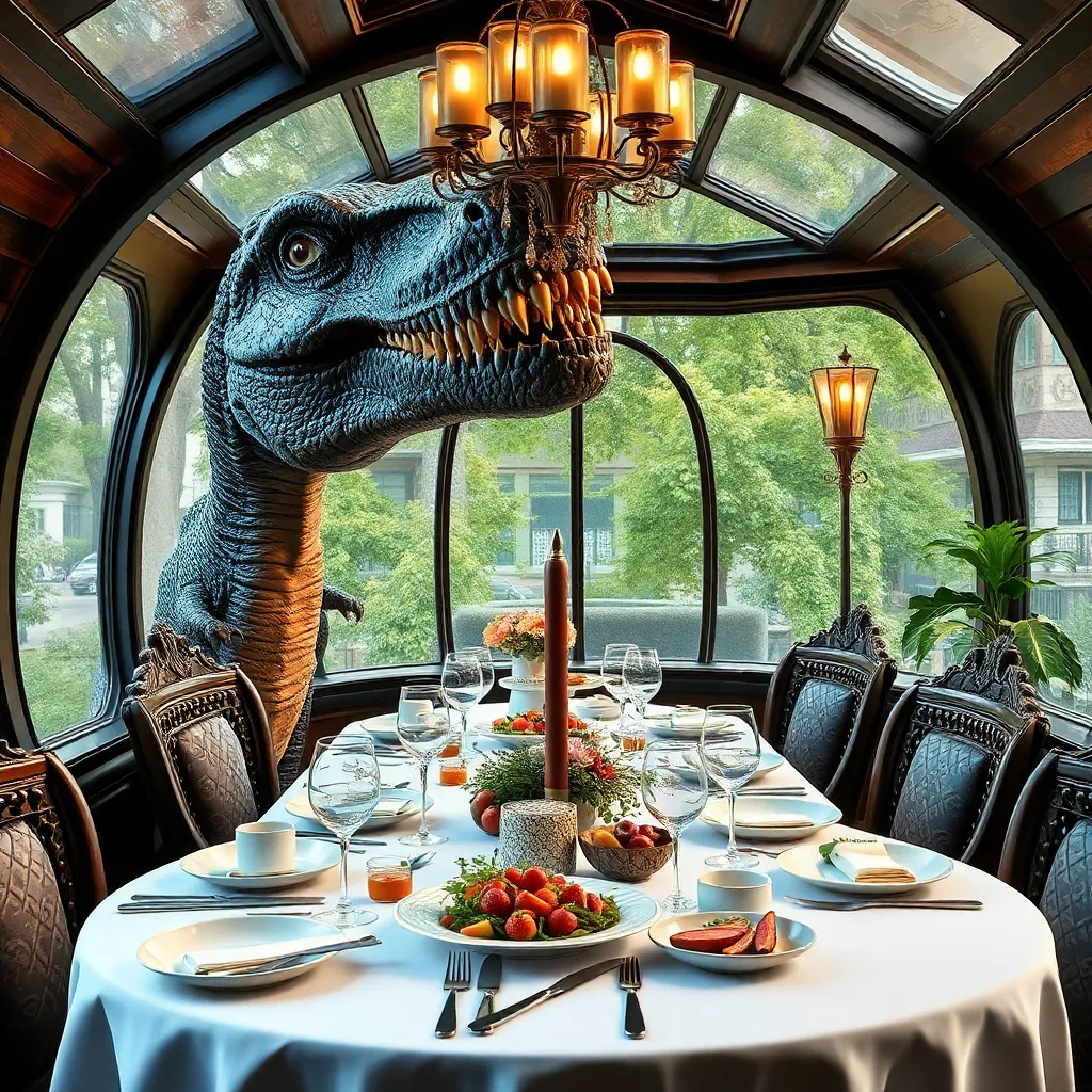 Victorian Feast: Dining Inside a Dinosaur and Its Iconic Dishes